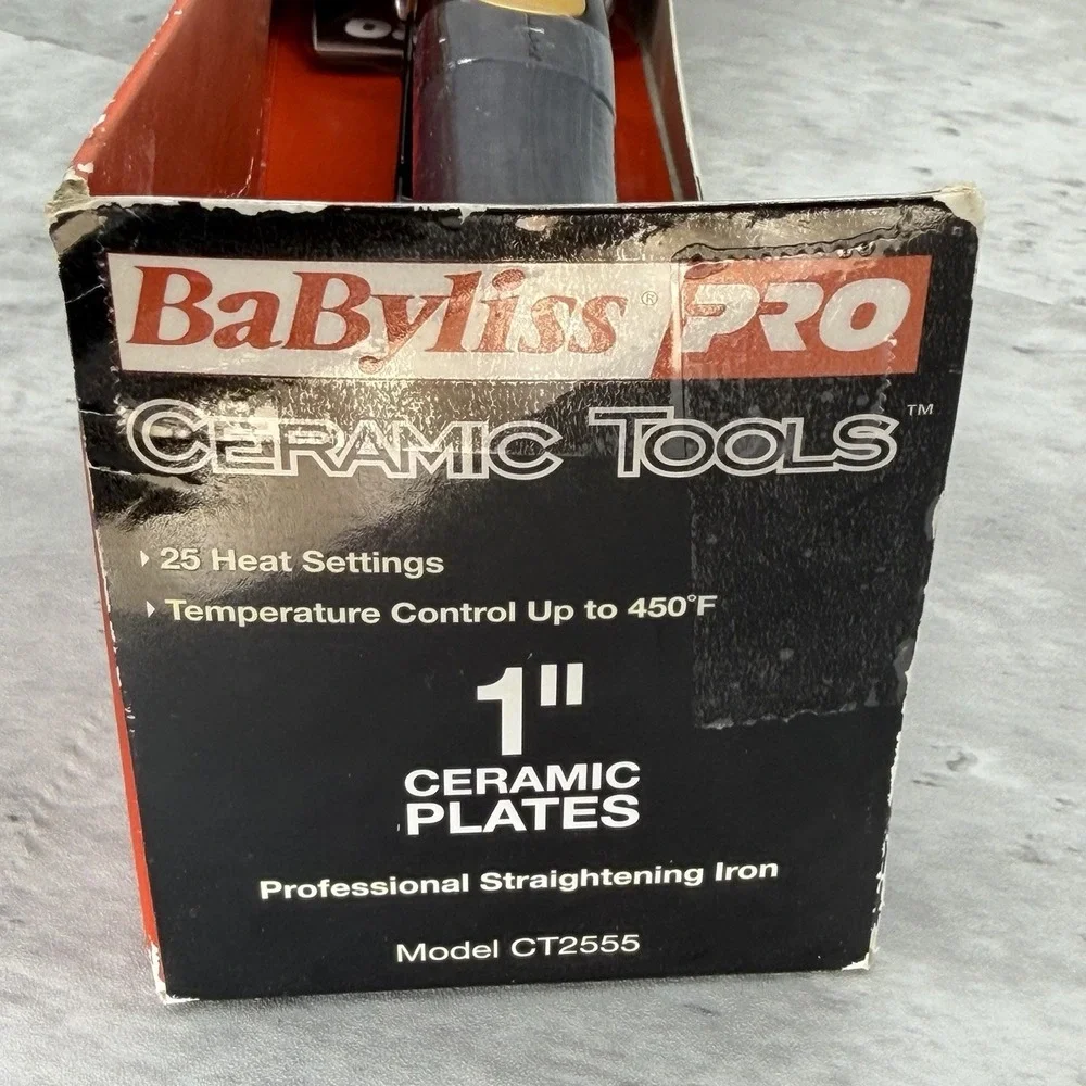 BaBylissPRO Ceramic Tools Straightening Iron, 1 Inch - Brand New - Dented Box
